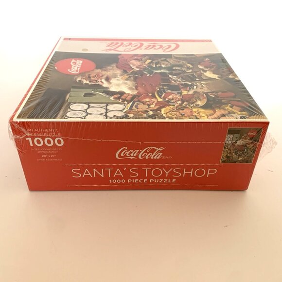 New Sealed Coca-Cola Christmas Jig Saw Puzzle Santas Toyshop 1000 Pieces 2008 - Picture 5 of 9